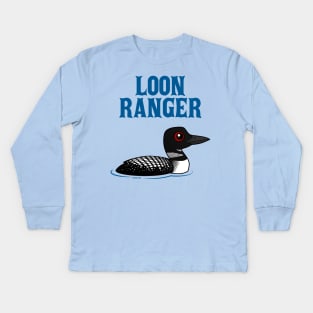 Funny Cartoon Loon Ranger Kids Long Sleeve T-Shirt